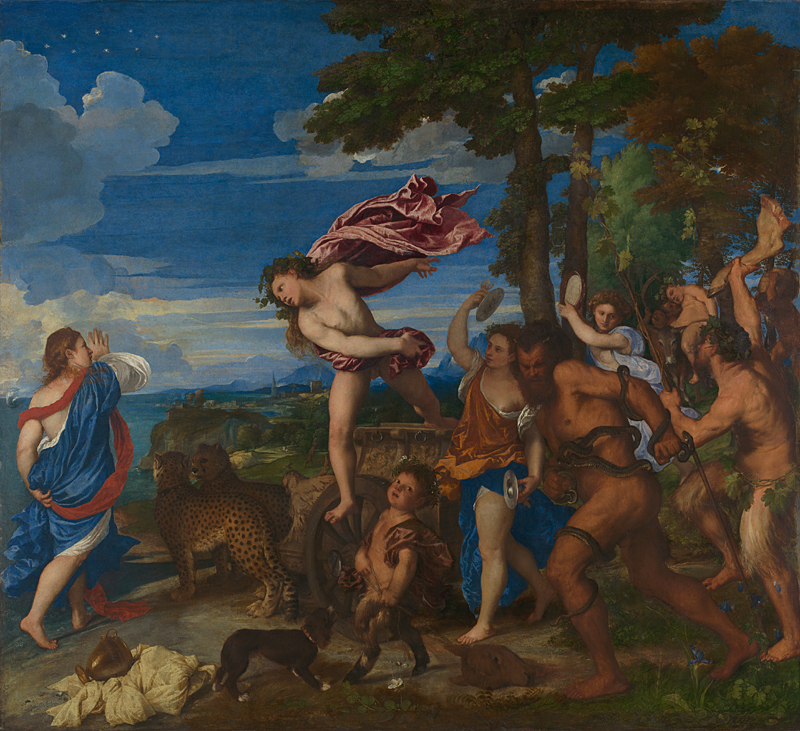 Titian, active about 1506; died 1576 Bacchus and Ariadne 1520-3 Oil on canvas, 176.5 x 191 cm Bought, 1826 NG35 https://www.nationalgallery.org.uk/paintings/NG35